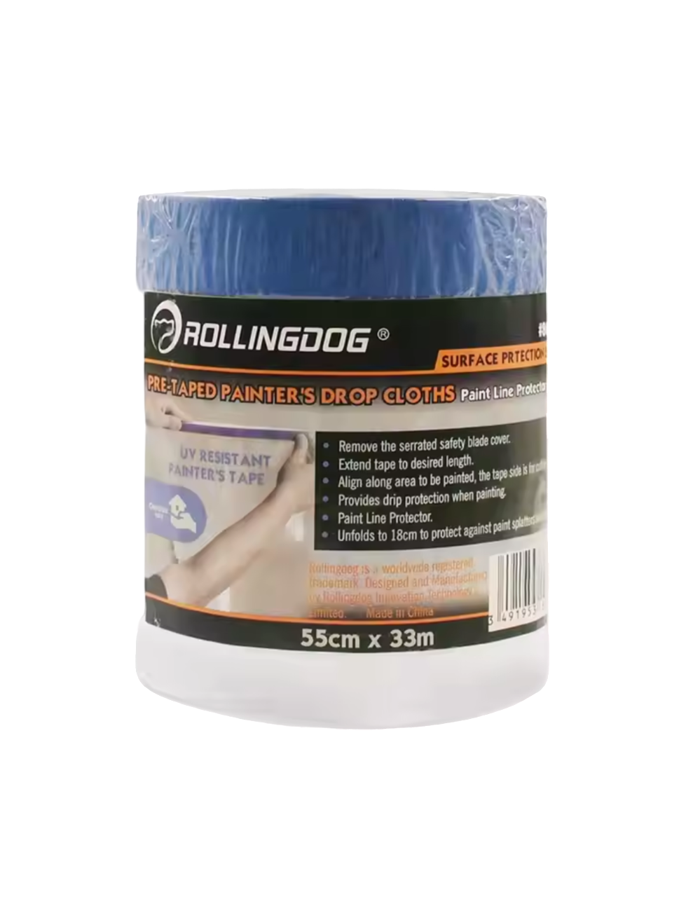 Película adhesiva con cinta azul para pintor (55 x 33)