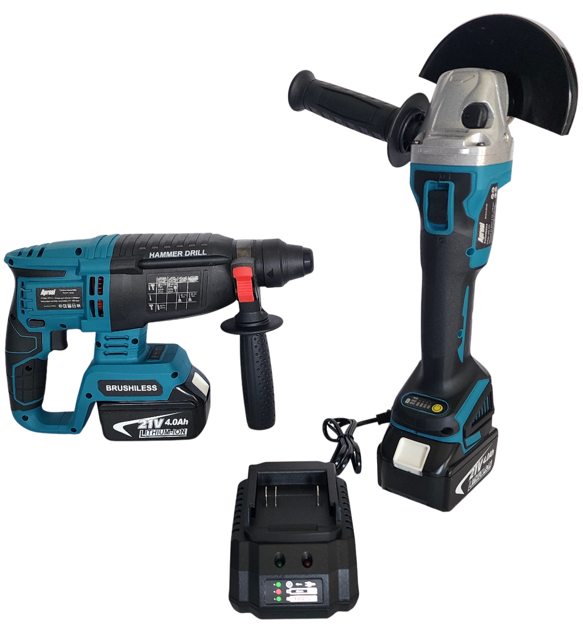 Kit de esmeriladora y taladro/rotomartillo inalámbricos